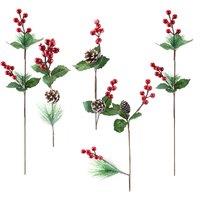 VFM e-Store Christmas Cone Berry pick Decoration Assorted Designs Red, Green