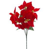 VFM e-Store 5 Head Poinsettia Bunch Christmas Decoration X 1 48cm Red, Green