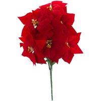 VFM e-Store 7 Head Poinsettia Bunch Christmas Decoration X 1 48cm Red