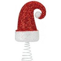 Garden Greatness Glitter Santa Hat Tree Topper Decoration in Red | Size: 1 Pack