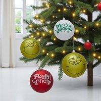 Garden Greatness Set Of 4 Giant Hanging Grinch Baubles in Green | Size: 1 Pack
