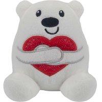 VFM e-Store Valentines Love Bear Soft Toy Hugging Shiny Heart Cute Plush in White