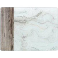 Creative Tops Premium Glass Work Surface Protector, White Marble & Wood Design