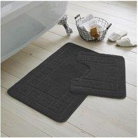 GAVENO CAVAILIA Greek Bath Mat in Charcoal