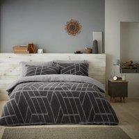 GAVENO CAVAILIA Ely Geo Printed Duvet Cover in Charcoal | Size: King