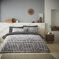 GAVENO CAVAILIA Ely Geo Printed Duvet Cover in Grey | Size: Single