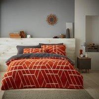 GAVENO CAVAILIA Ely Geo Printed Duvet Cover in Burnt Orange | Size: Double