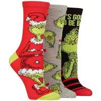 SOCKSHOP Mens & 3 Pair Grinch Cotton Socks | Size: 4-7