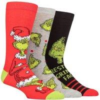 SOCKSHOP Mens & 3 Pair Grinch Cotton Socks | Size: 6-11