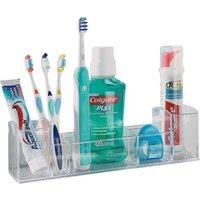 mysmartbuy Multi-Compartment Bathroom Organiser - 8 Section Clear Plastic Caddy