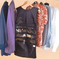 mysmartbuy Dress Shaped Organiser Tidy - Black Hanging Wardrobe Storage with 9 Zipped Pockets - Measures 58.5 x 39.5cm | Size: 58.5 x 39.5 cm