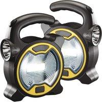 mysmartbuy Set of 2 Mini Lanterns - Battery Powered LED Floodlight Torches in Black