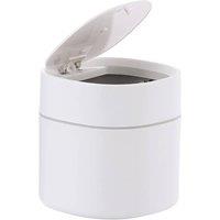 mysmartbuy Countertop Waste Bin - 800ml Mini White Worktop Tabletop Desktop Bin for Tea Bags & Pods