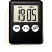 mysmartbuy Large Display Digital Timer - Magnetic Kitchen Cooking Countdown Alarm for Fridge or Cooker with Easy Read Screen & 3 Buttons in Black