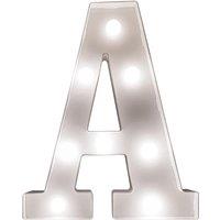 mysmartbuy Battery Powered 3D Letter A LED Light - Freestanding or Wall Mounted Alphabet Lighting Home or Party Decoration - H22 x W14 x D3cm in White