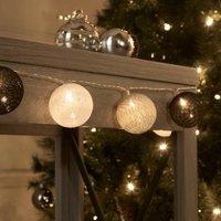 Lighting Collection Christmas Cottom Shade String Lights in White