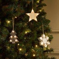 Lighting Collection Christmas Hanging Decoration Lights - 3pc Set in Grey