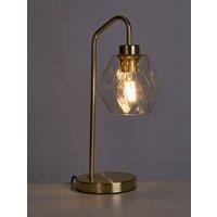 Lighting Collection Satin Brass & Clear Glass Table Lamp in Gold