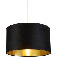 Lighting Collection Black Velvet Brushed Gold Inner Shade D50Cm Lamp Shade