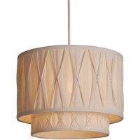 Lighting Collection Natural 2 Tier 30Cm Linen Pinch Pleat Shade Lamp Shade in Cream