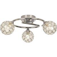 Lighting Collection 3 Light Chrome Ceiling Light in Silver