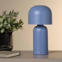Lighting Collection Portable LED Mushroom Table Lamp Blue