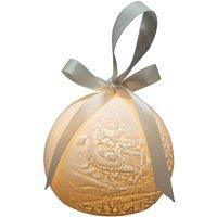 Gifts Direct 2 U Nordic Christmas Light Up Bauble Porcelain - Santa Sleigh Reindeer in White