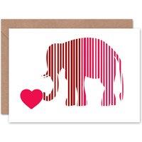 Artery8 Love Heart Romance Elephant Anniversary Valentines Card