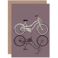 Artery8 Bicycle Retro Basket Greetings Card in Grey
