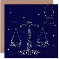 Wee Blue Coo Astrology Libra Star Sign Zodiac Birthday Greeting Card