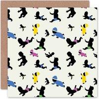 Wee Blue Coo Colourful Babies Pattern New Baby Card