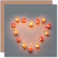 Wee Blue Coo Candle Love Heart Light Anniversary Valentines Card