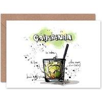 Artery8 Caipirinha Cocktail Drink Recipe Drawing Birthday Card