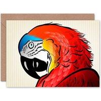 Artery8 Cartoon Animal Parrot Art Blank Just to Say Card
