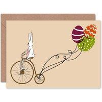 Artery8 Bunny Bike Balloon Eggs Easter Card