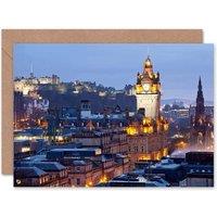 Artery8 Edinburgh Castle Night City View Scottish Scotland Card