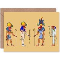 Artery8 Ancient Egypt Egyptian Hieroglyphics Gods Modern Card