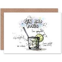 Artery8 Gin Tonic Cocktail Drink Birthday Card