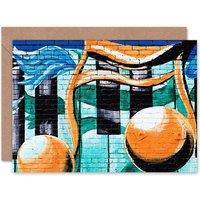 Artery8 Music Lover Note Piano Keys Graffiti Street Art Greeting Card
