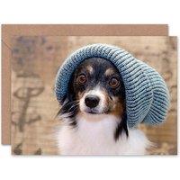 Artery8 Hipster Dress Up Comedy Dog Art Blank Just to Say Card