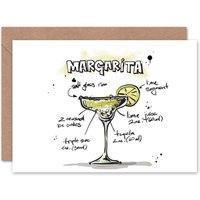 Artery8 Margarita Cocktail Drink Recipe Drawing Birthday Card