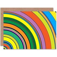 Artery8 Retro Circles Multi Coloured Art Blank Just to Say Card