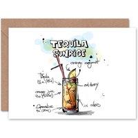 Artery8 Tequila Sunrise Cocktail Drink Friendship Card