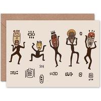 Artery8 Tribal Mask Dance Art Blank Just to Say Card