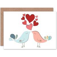 Artery8 Love Birds Couple Anniversary Valentines Card
