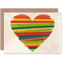 Artery8 Love Heart Multi Coloured Anniversary Valentines Card