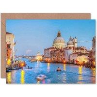 Artery8 Venice Grand Canal Waterfront Italy Travel Evening Photo Card