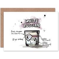 Artery8 White Russian Cocktail Drink Friendship Card