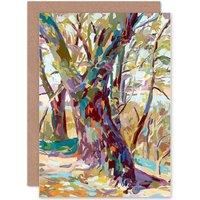 Artery8 Abstract Tree Forest Impressionist Greetings Card