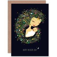 Artery8 Mother & Baby Nature Greetings Card in Black